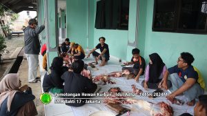 Pemotongan hewan kurban Idul Adha 1445H-2024M